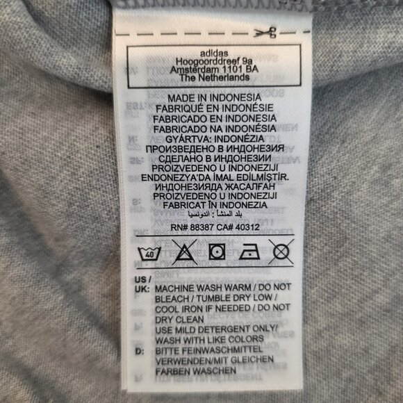 Adidas Shirt Womens 1X Dress Loose Fit Medium Three Stripes Grey Heather - Picture 11 of 16